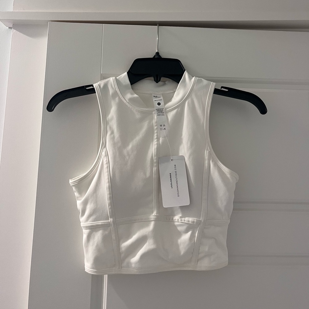 White Gold Hinge cropped tank top